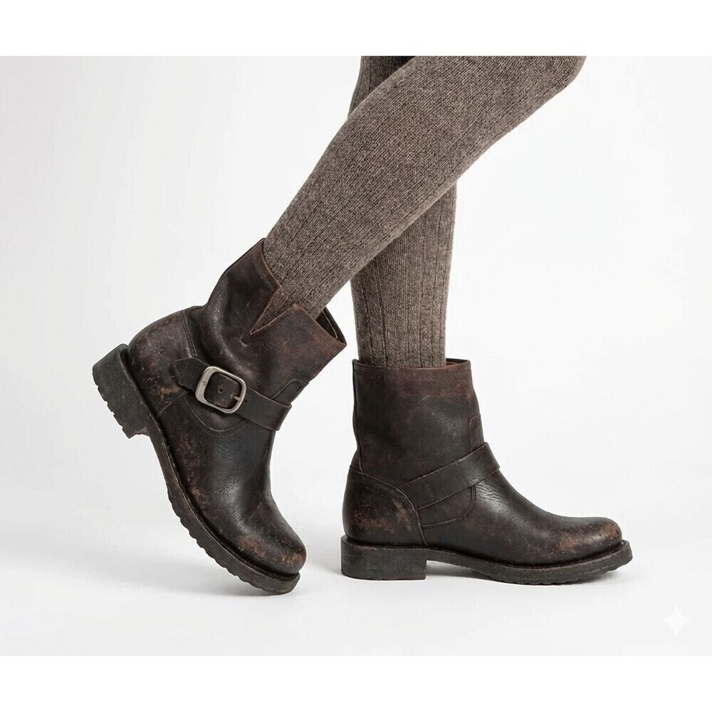 Frye Company Womens Veronica Bootie 6.5B or 7B Brown Black Leather Buckle New